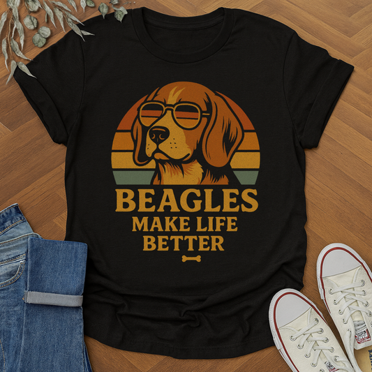 Beagles Make Life Better Dog Lover Graphic Shirt
